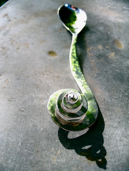 zilveren spiraallepel