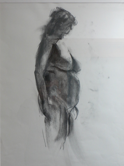 naaktstudie staande vrouw