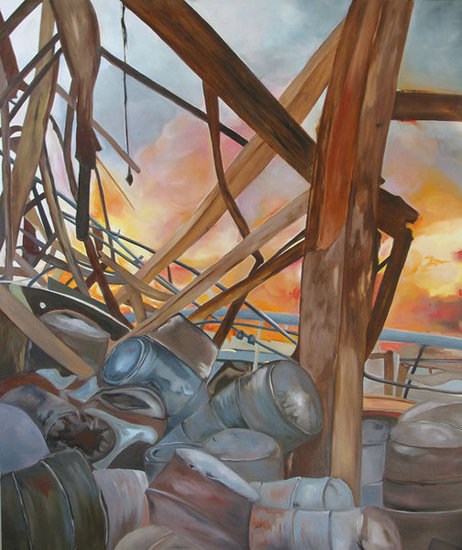 vuurlandschap met tonnen