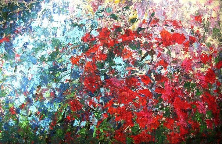 rood-blauw landschap