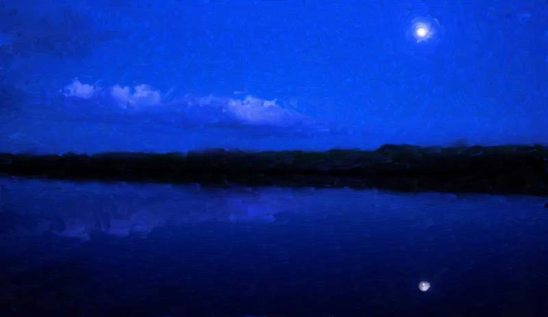 Maanlicht op het water