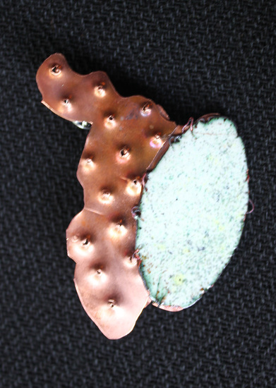 Emaille ovaal met koper