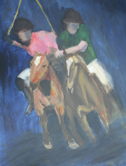 Paarden in polowedstrijd