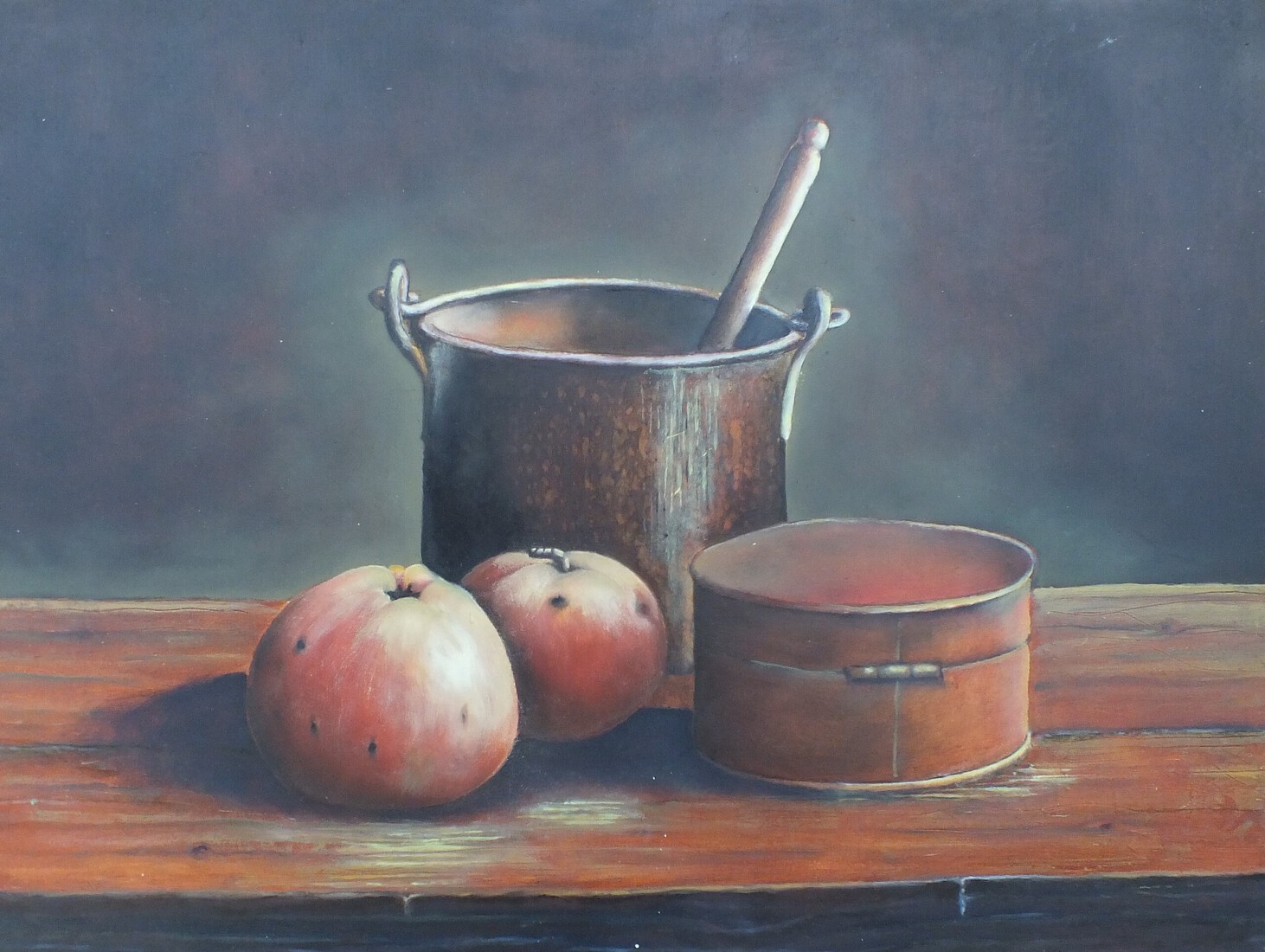 Appels met koperen pot