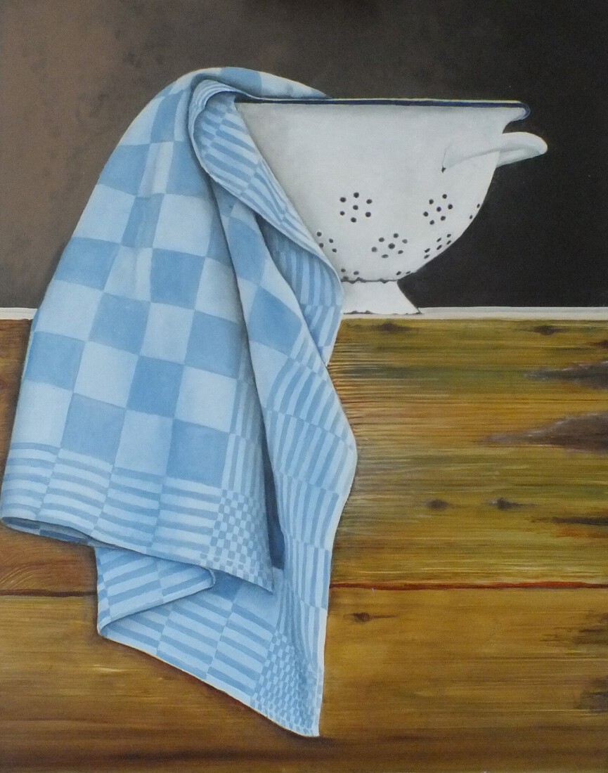 Theedoek met vergiet