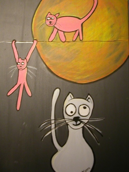 Katten voor de maan