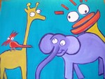 Happy and funny animals paintings