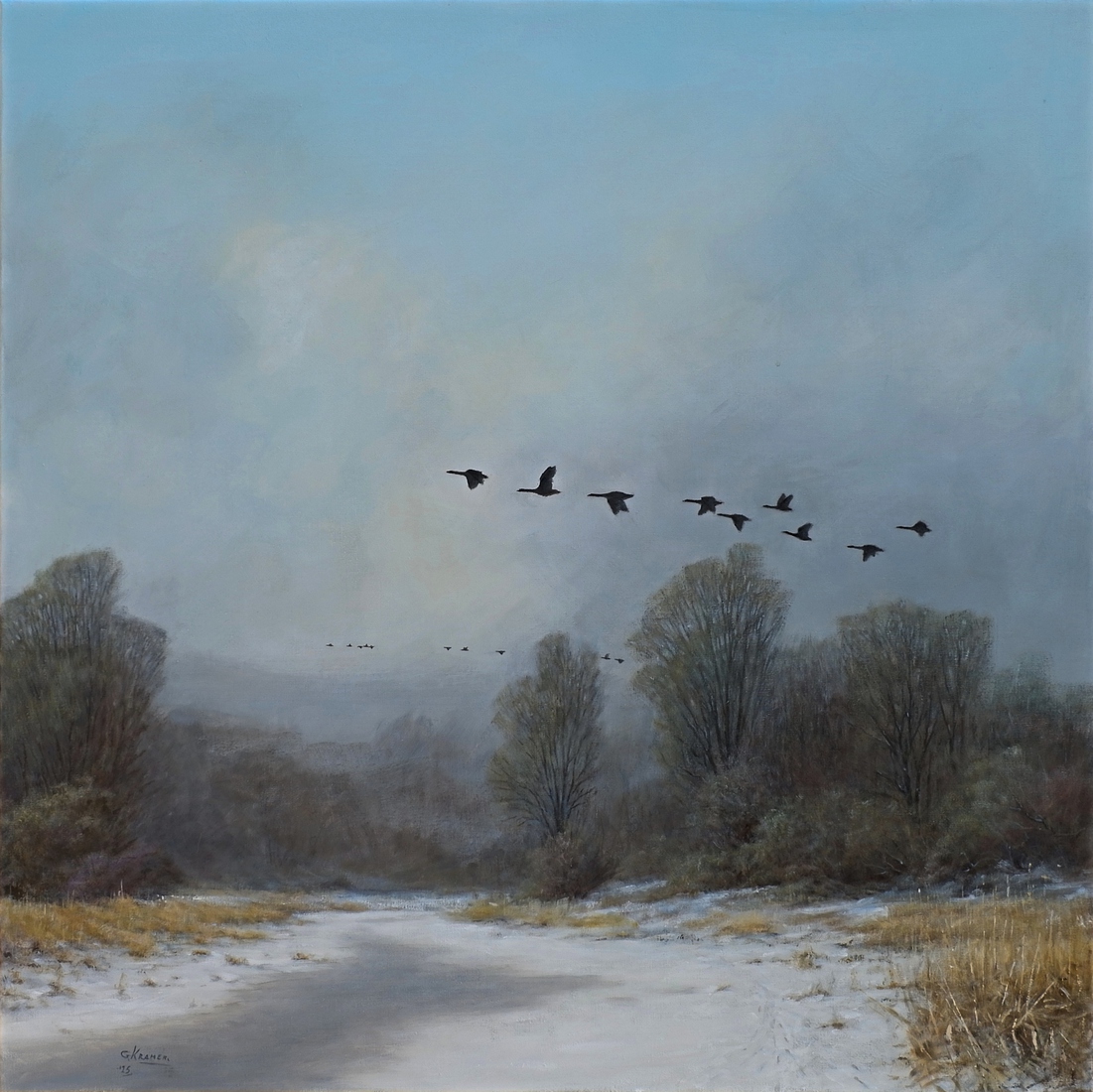 Geese on the run 