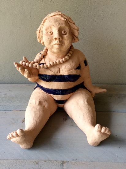 Girl in the striped wetsuit