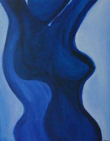vrouw blauw