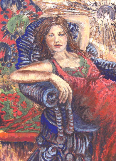 Dame in het rood