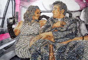 Mozaïeken gemaakt met schelpen gevonden aan de Belgische kust.