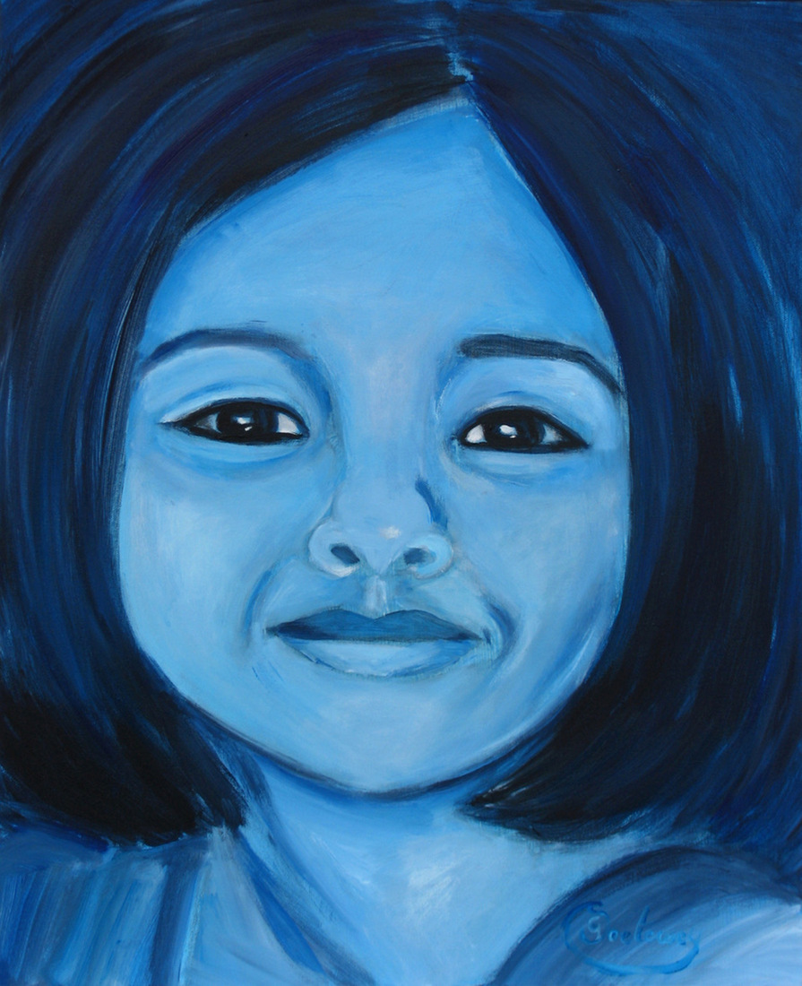 Portret Meisje in het blauw