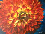 het schilderij heet; flower power 2011, olieverf, 90x70