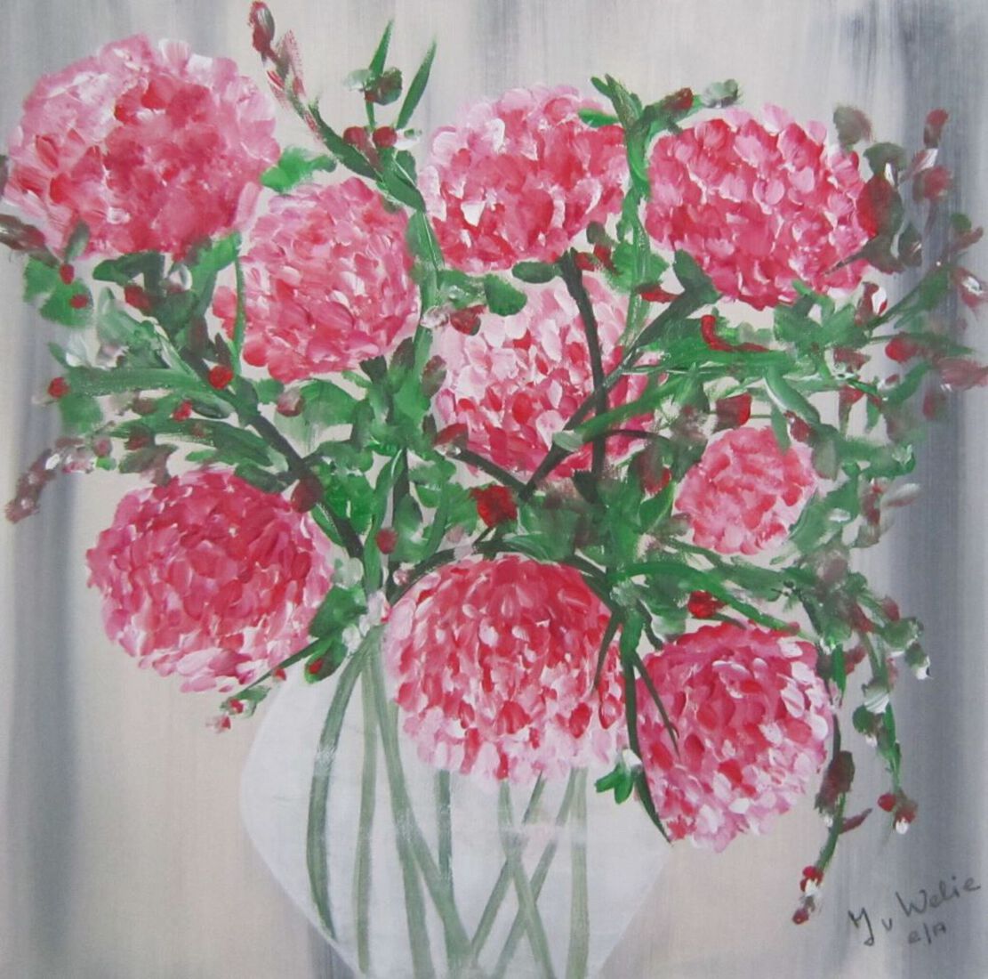 Schilderij bloemen in vaas (3)