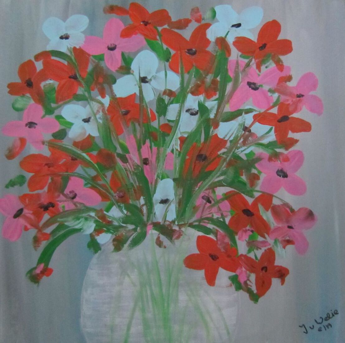 Schilderij bloemen in vaas (4)