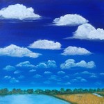 Schilderijen van landschappen, geschilderd met acrylverf.