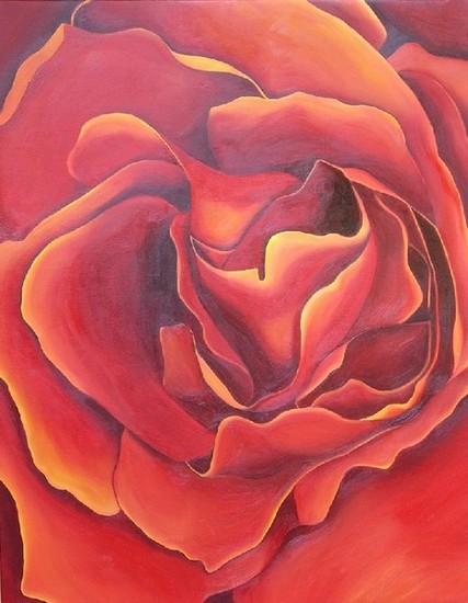 rood-oranje roos 115 x 90