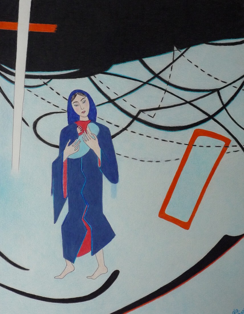 Madonna 1Madonna in abstracte compositie