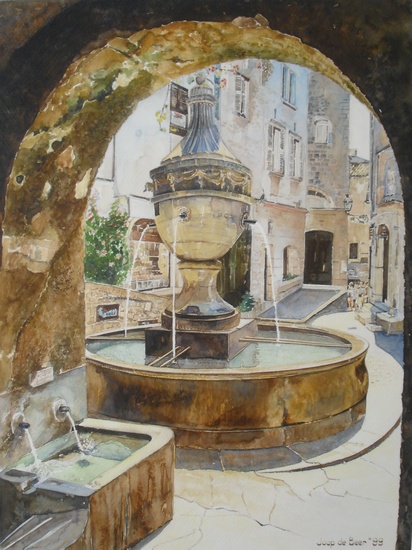 Frankrijk St. Andre d'Hebertot - fontein