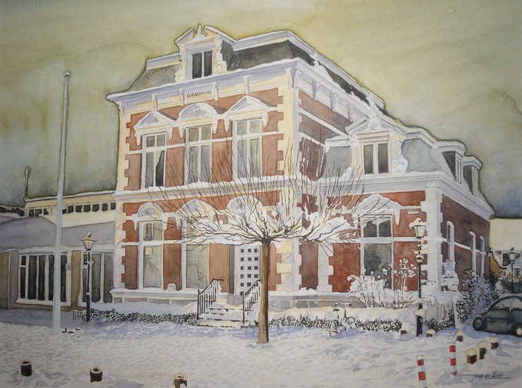 Uitgeest Raadhuis in de winter