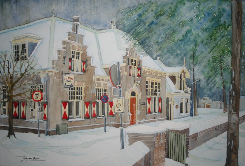 Bergen (NH) Oude Raadhuis in de winter