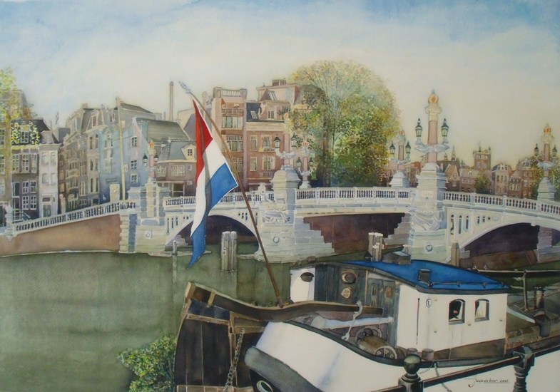 Amsterdam - Amstel met Blauwbrug