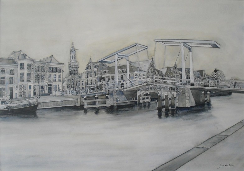 Haarlem - Spaarne met de Gravestenen brug