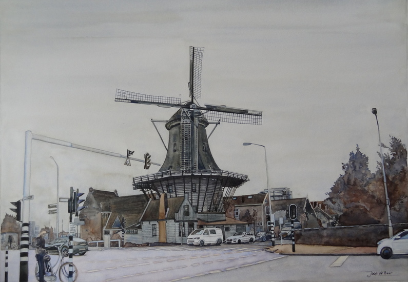 Zaandijk met molen de Bleeke Dood