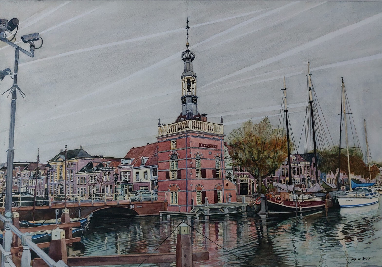 Alkmaar met de Accijnstoren aan de Bierkade