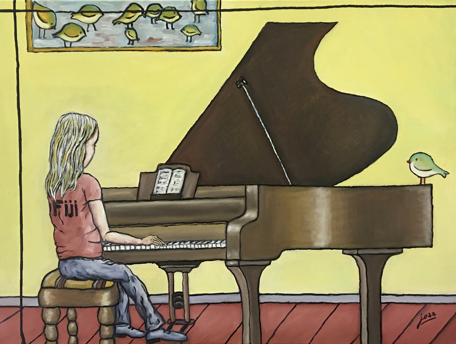 Amber playing piano in Sydney