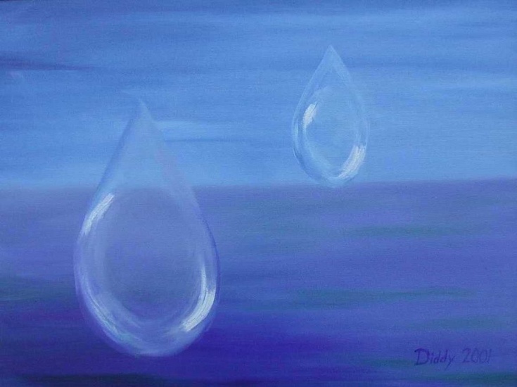 Druppels in blauw