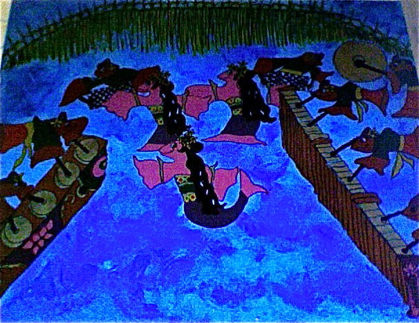 Glass painting, Ikan Serba Bisa, multi talented fish