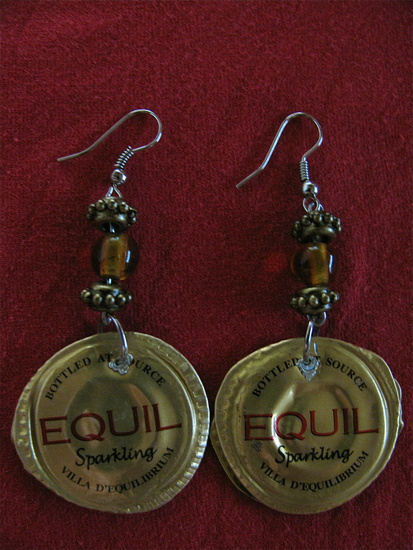 gold twist off cap earrings