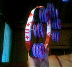 tamborines made from recycled bottle caps and plastic.