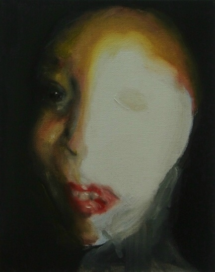 girl with red mouth