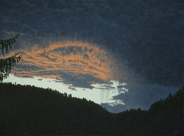 Dissipating thunderstorm in the evening (Goudet) {26-7-03, 21:47-21:50}