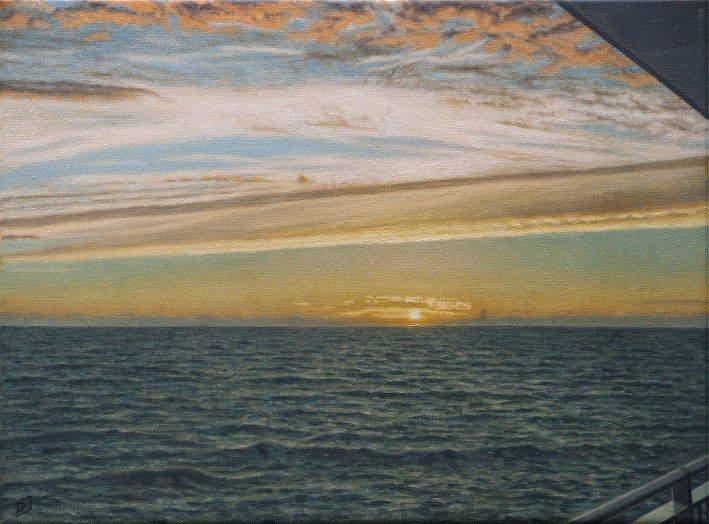6. Sunset over a stormy North Sea: alto- and stratocumulus (seen from boat) [19-1-03, 17:04-17:10]