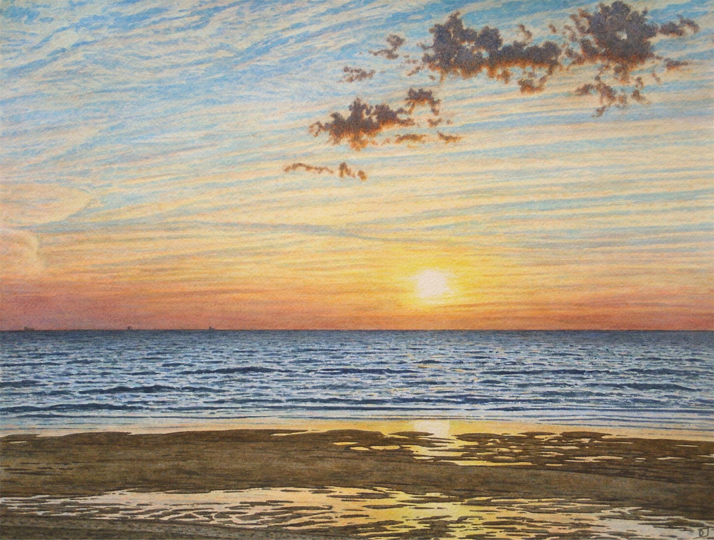 Noordwijk: sunset over the North Sea