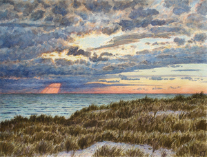 Aquarellen van Nederlandse landschappen.