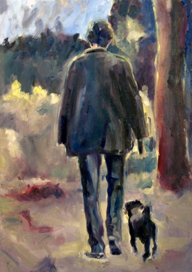 dog and man