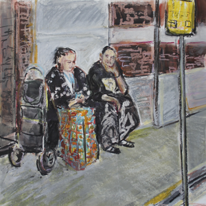 Werken op plaatsen waar Vincent 'was'. Zijn levenstocht gebruik ik als een routekaart. Iedere keer als ik op een Van Goghplaats ben, kijk ik rond en maak daar mijn eigen werk. In schilderijen, tekeningen en objecten van geacryliseerd papier. 
Meer informatie op https://miekevanzundert.eu/vincentenme/allesvincent.html

De tekening bij deze groep is gemaakt als onderdeel van het project Borinage, zie elders op de website 