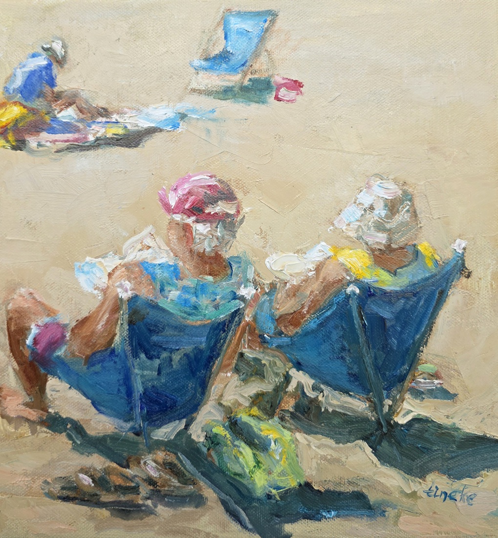 Lezend stel in stoel