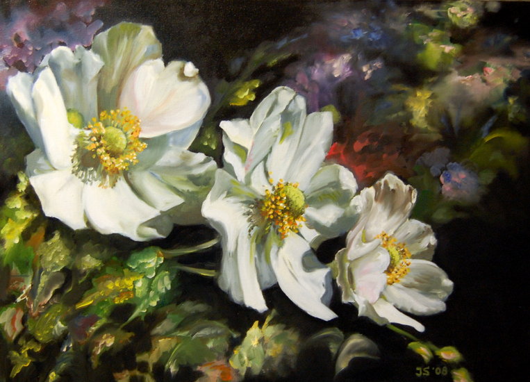 witte herfstanemonen