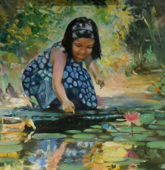 meisje aan de waterkant