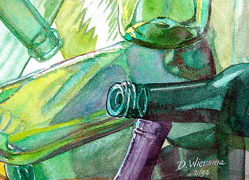 Groene flessen (detail)