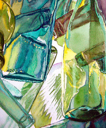 groene flessen (detail 2)
