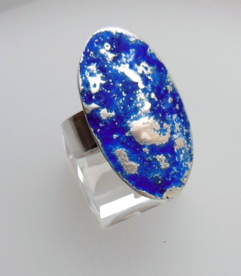 Ovale ring, blauw