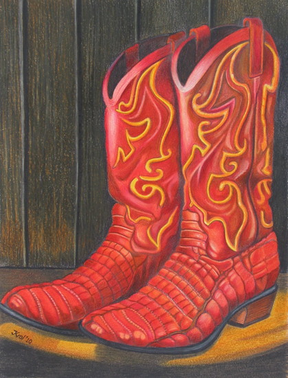 Mijn oude gevlamde laarzen