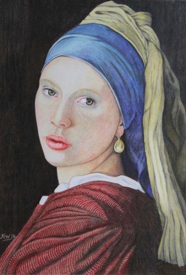 Vrouw met parel oorbel ( naar de film met Scarlett Johansson )